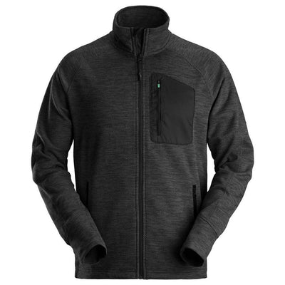 Snickers 8042 FlexiWork Fleece Jacket Black Black Main #colour_black-black