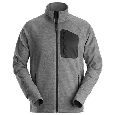 Snickers 8042 FlexiWork Fleece Jacket Grey Black Main #colour_grey-black