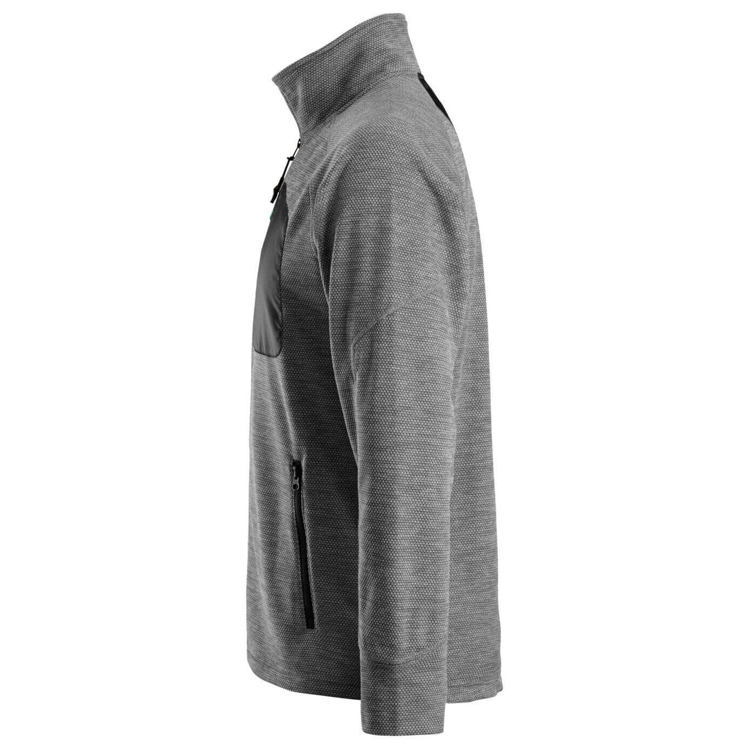 Snickers 8042 FlexiWork Fleece Jacket Grey Black left #colour_grey-black