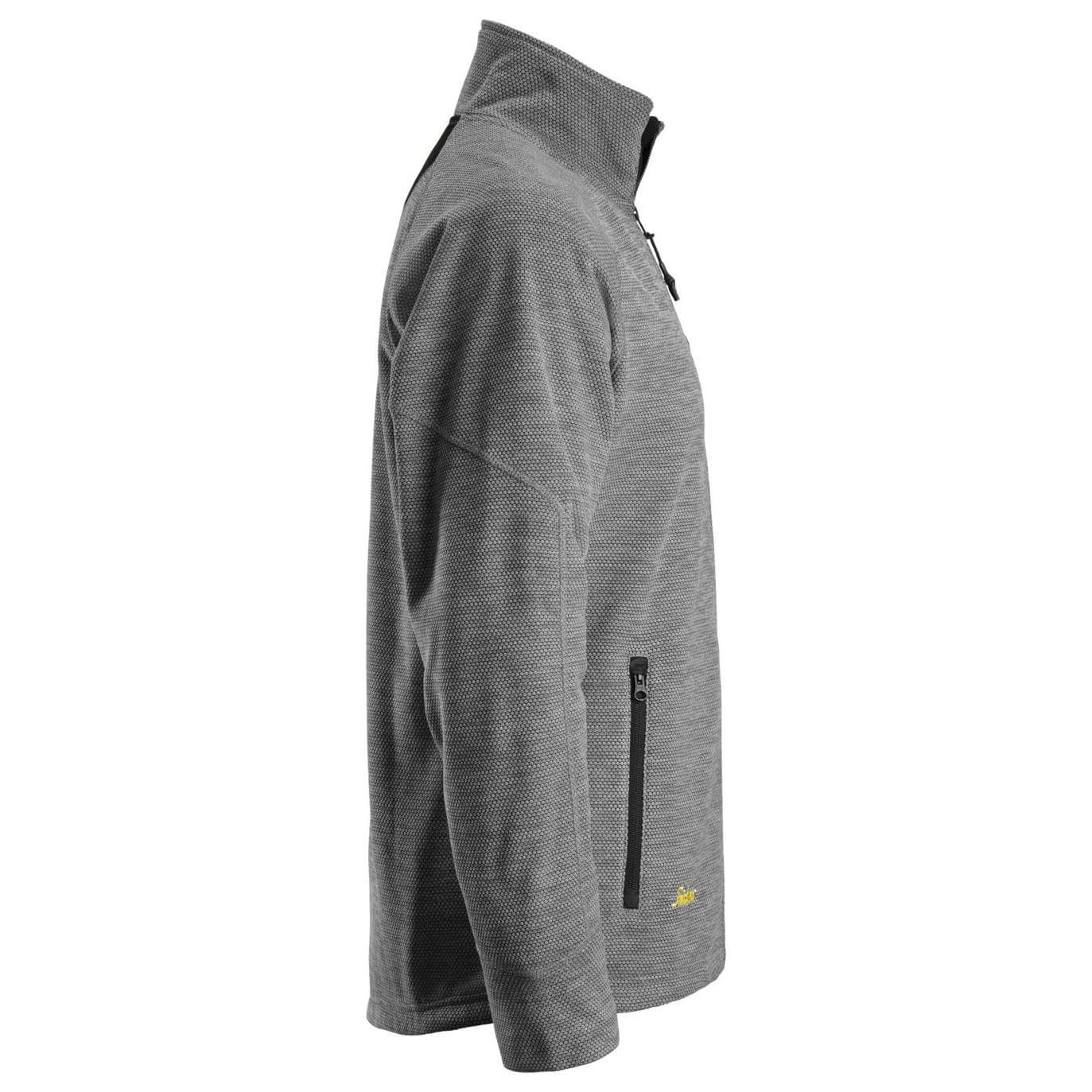 Snickers 8042 FlexiWork Fleece Jacket Grey Black right #colour_grey-black