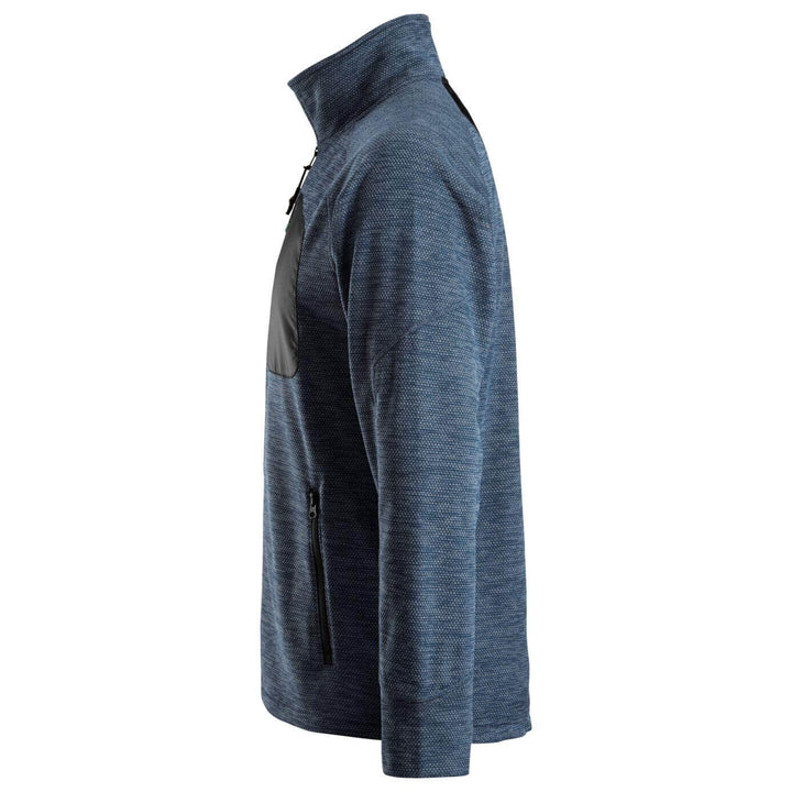 Snickers 8042 FlexiWork Fleece Jacket Navy Black left #colour_navy-black