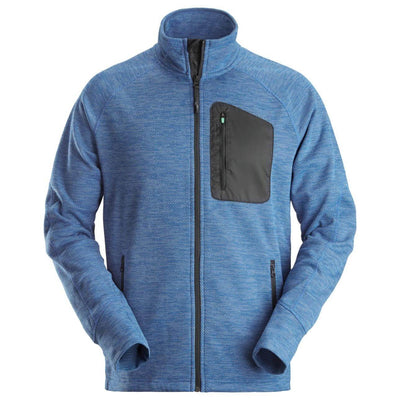 Snickers 8042 FlexiWork Fleece Jacket True Blue Black Main #colour_true-blue-black