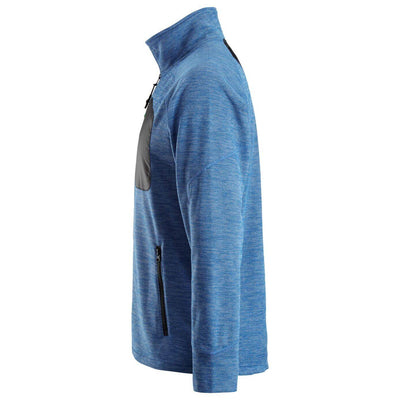 Snickers 8042 FlexiWork Fleece Jacket True Blue Black left #colour_true-blue-black