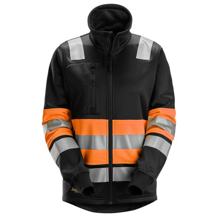 Snickers 8077 High Vis Class 1 Womens Full Zip Jacket Hi Vis Orange Black Main #colour_hi-vis-orange-black