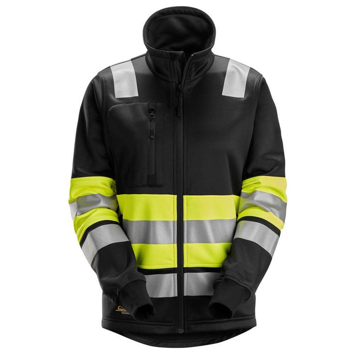 Snickers 8077 High Vis Class 1 Womens Full Zip Jacket Hi Vis Yellow Black Main #colour_hi-vis-yellow-black
