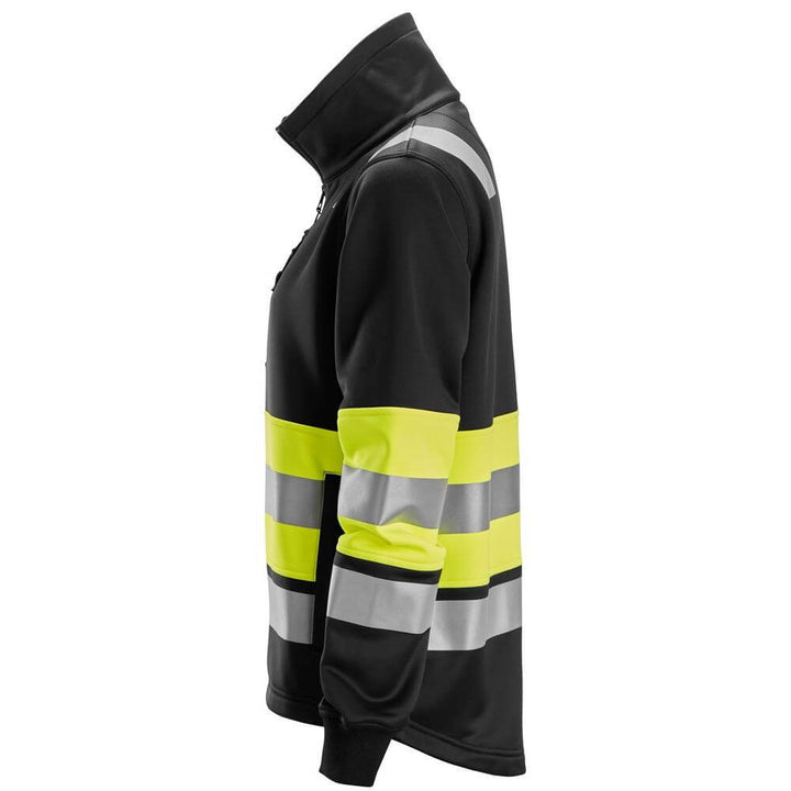 Snickers 8077 High Vis Class 1 Womens Full Zip Jacket Hi Vis Yellow Black left #colour_hi-vis-yellow-black
