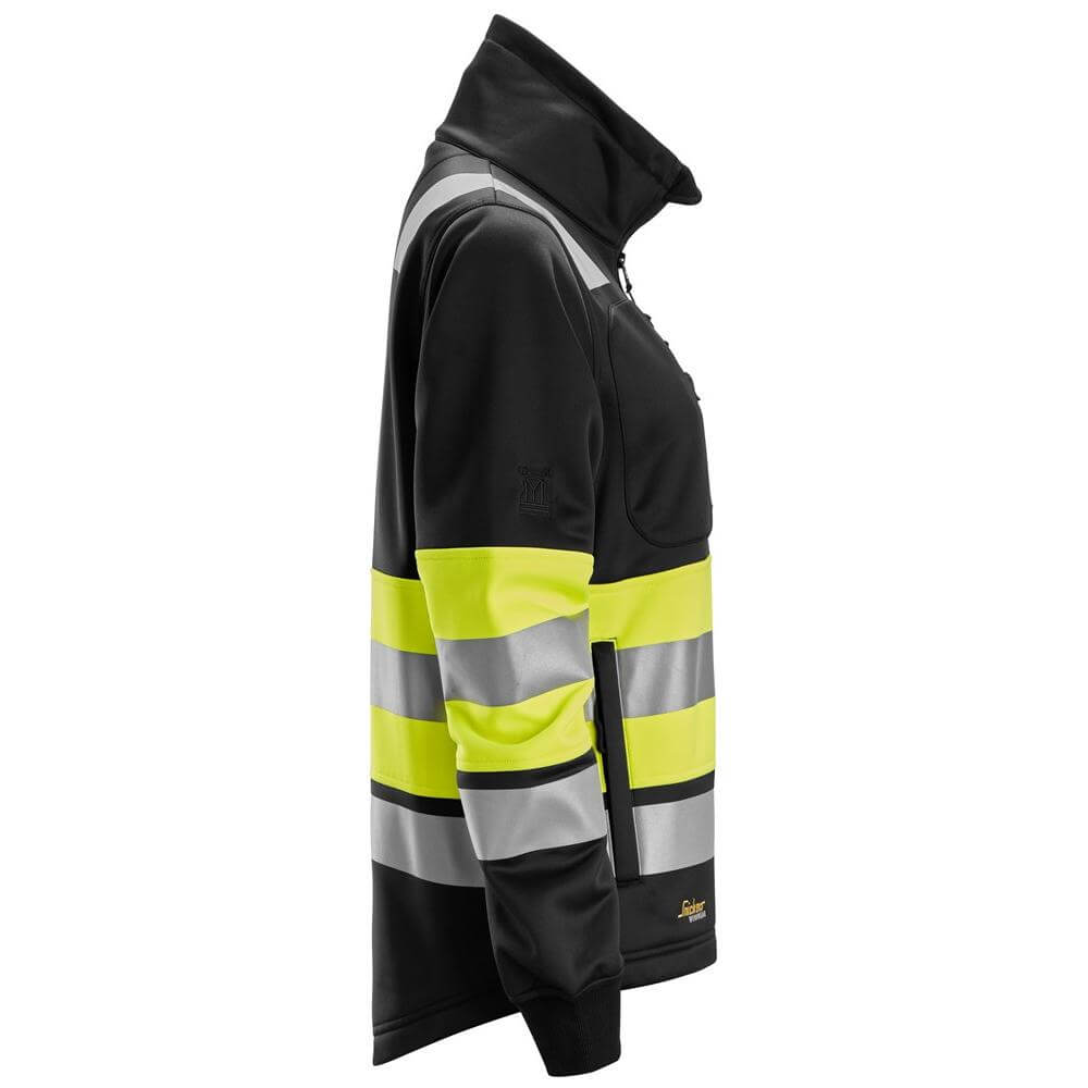 Snickers 8077 High Vis Class 1 Womens Full Zip Jacket Hi Vis Yellow Black right #colour_hi-vis-yellow-black