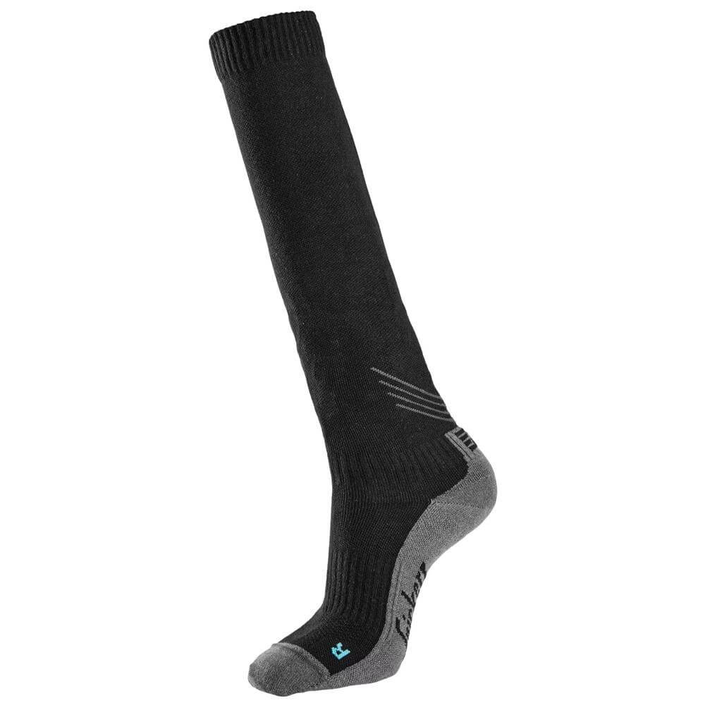 Snickers 9229 37.5 Compression Knee High Socks Black Grey Melange right 