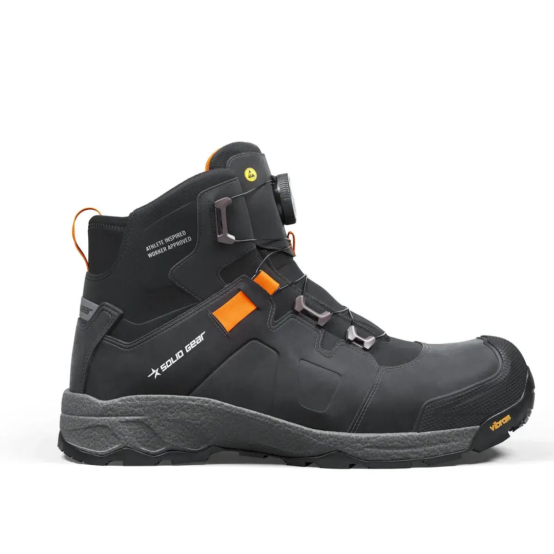 top gear boot Solid Gear 80014 Vapor 3 Mid Ankle Wide Fit S3S ESD BOA Composite Toe Cap Safety Boots