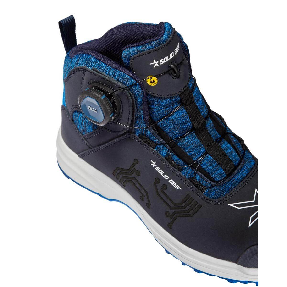 Solid Gear by Snickers 61002 Nautilus Lightweight Metal Free BOA S3 ESD Wide Fit Safety Trainer Boots Navy 009 #colour_navy