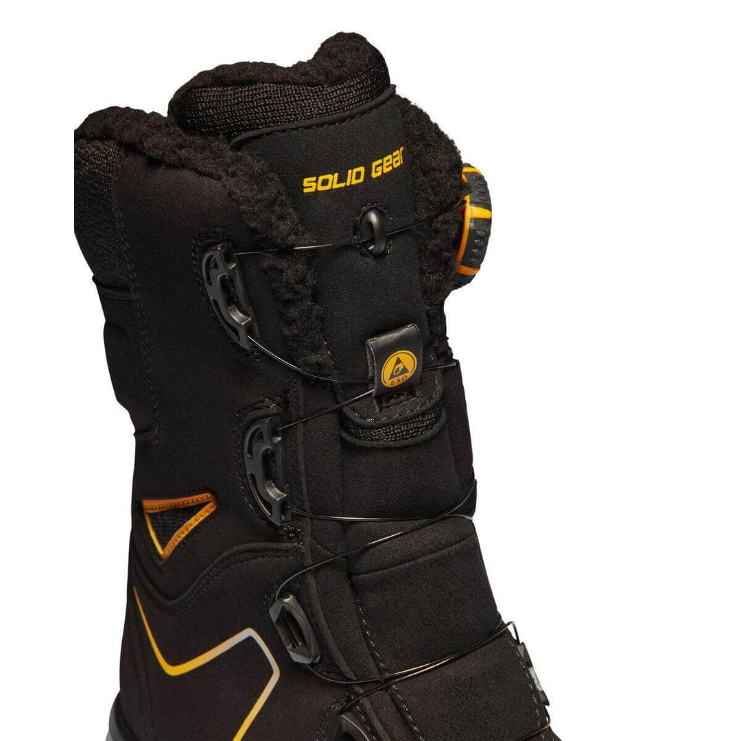 Solid Gear by Snickers 61004 Shore Lightweight High Leg Wide Fit BOA S3 Compoite Toe Cap Safety Boots Black Orange 06 #colour_black-orange