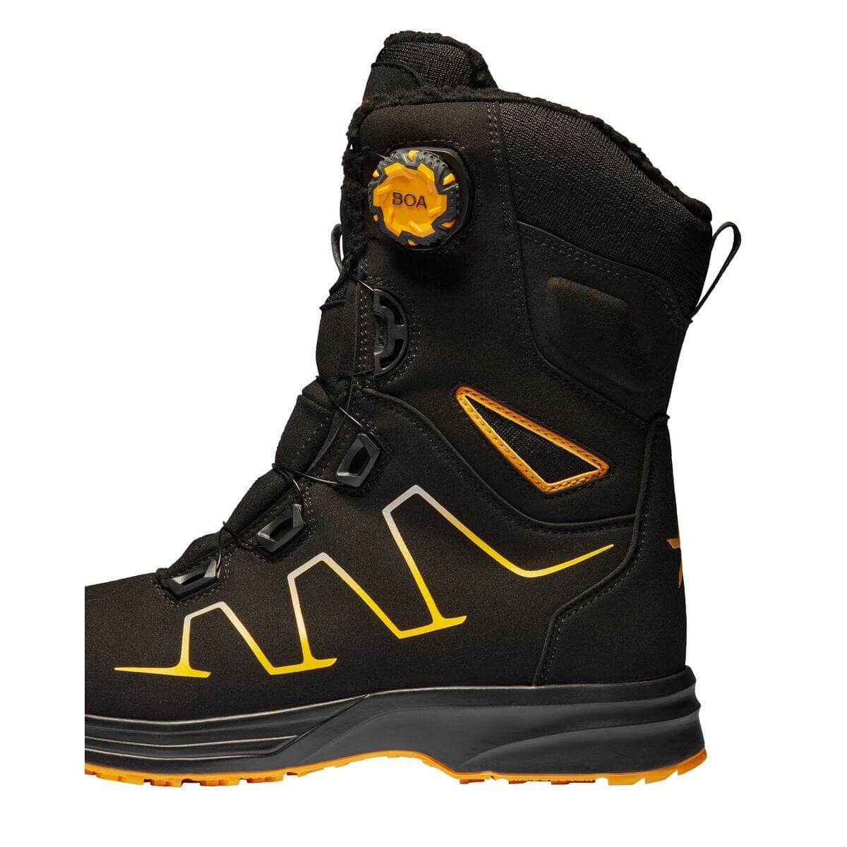 Solid Gear by Snickers 61004 Shore Lightweight High Leg Wide Fit BOA S3 Compoite Toe Cap Safety Boots Black Orange 07 #colour_black-orange