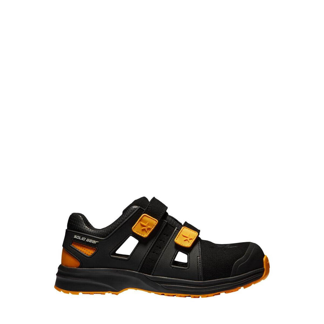 Solid Gear by Snickers 61007 Dune Lightweight Metal Free S1P Safety Sandals Black Orange 01 #colour_black-orange