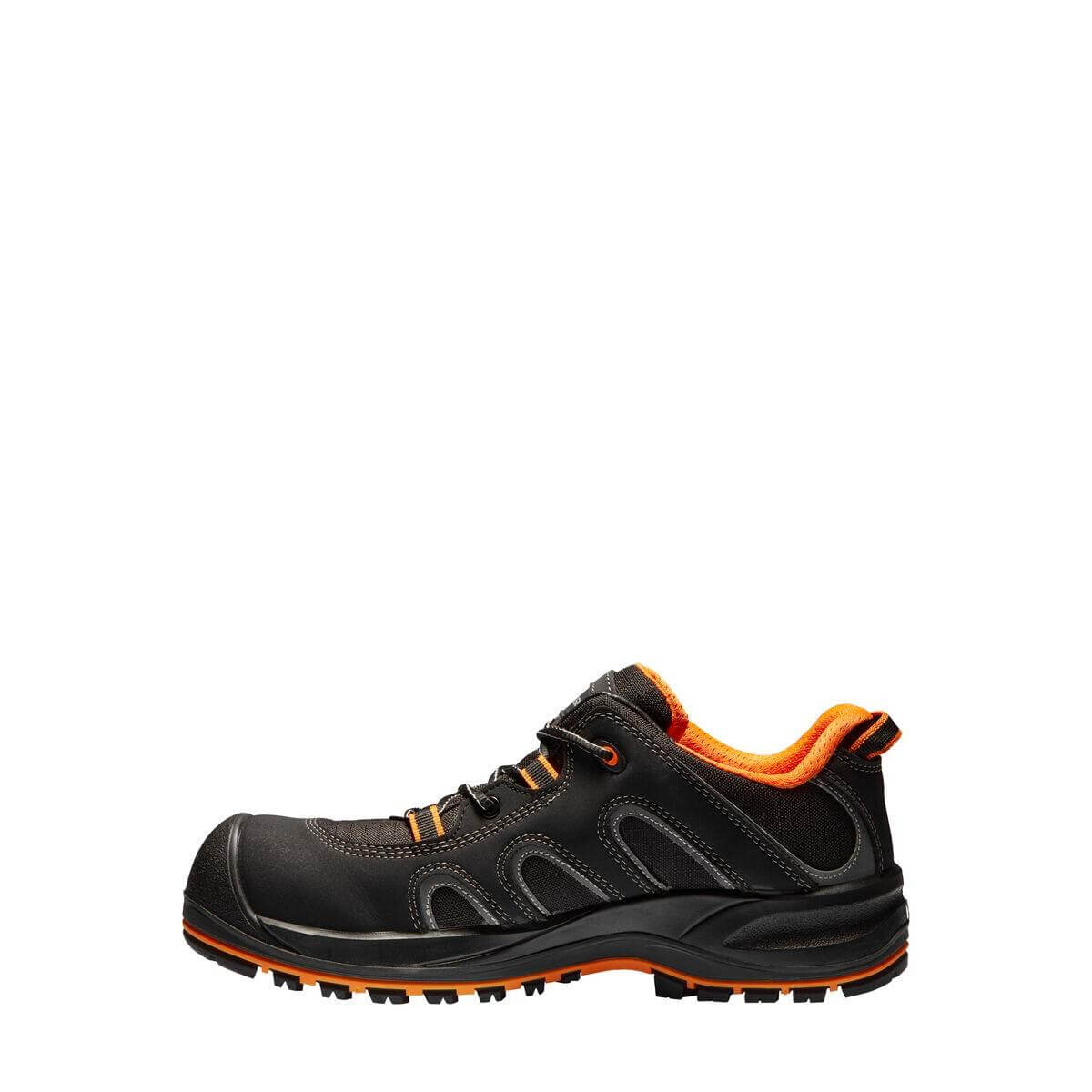 Solid Gear by Snickers 73001 Griffin S3 ESD Composite Toe Wide Fit Safety Trainer Shoes Black Orange 02 #colour_black-orange