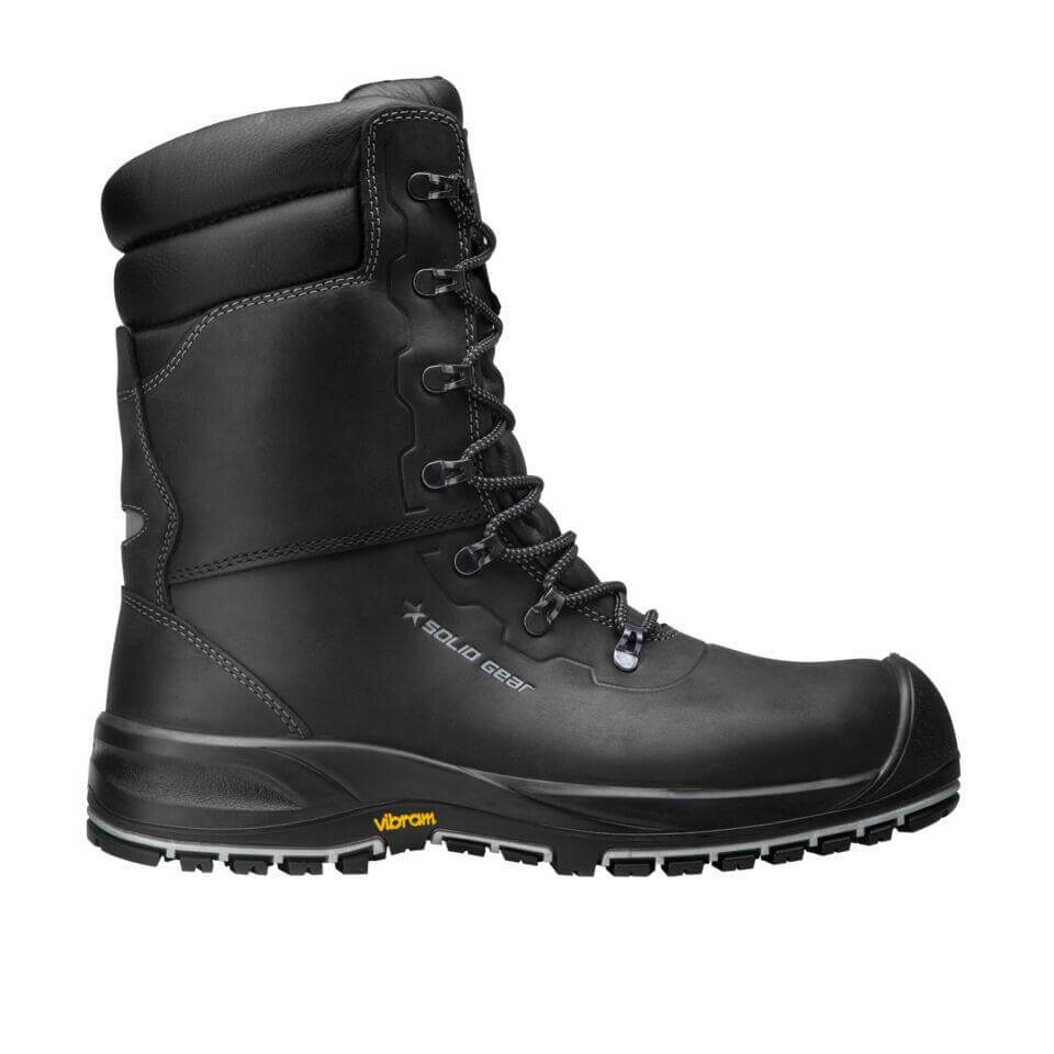 Solid Gear by Snickers 74001 Sparta Thermo Lined High Leg Winter S3 Side Zip Wide Fit Safety Boots Black 1 #colour_black