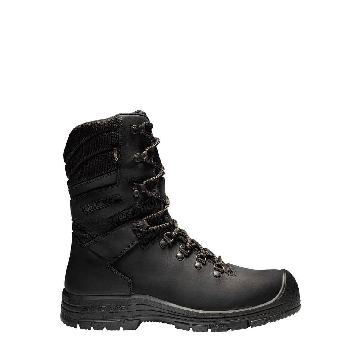 Solid Gear by Snickers 75001 Delta GTX High Leg Side Zip Premium Leather Gore Tex Waterproof Wool Lined Winter S3 Safety Boots Black 01 #colour_black