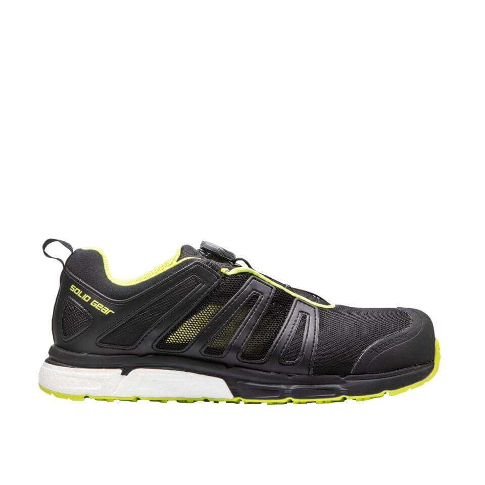 Solid Gear by Snickers 76003 Vent Plasma Lightweight Cushioned Comfort S1P Composite Nano Toe Safety Trainer Shoes Black Yellow 1 #colour_black-yellow