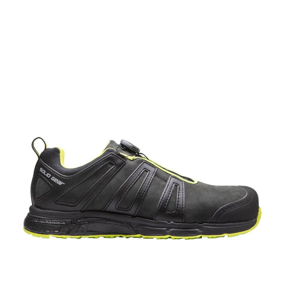 Solid Gear by Snickers 76007 Venture Super Comfort Lightweight S3 Composite Leather Safety Trainer Shoes Black Yellow 1 #colour_black-yellow