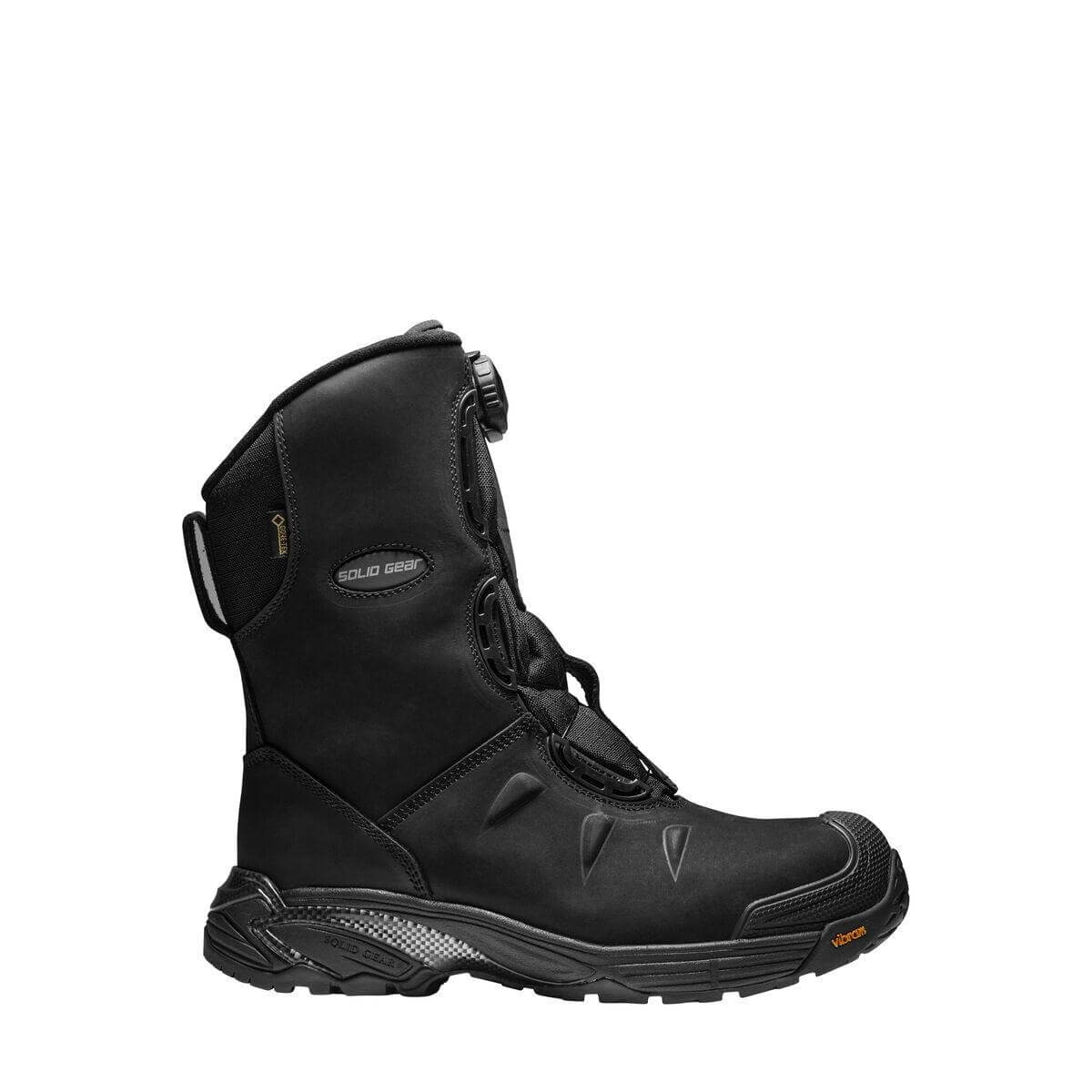 Solid Gear by Snickers 80005 Polar GTX Nubuck Leather and Cordura High Leg Winter Lined S3 BOA Wide Fit Safety Boots Black 01 #colour_black