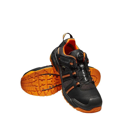 Solid Gear by Snickers 80006 Hydra GTX GORE TEX Waterproof BOA S3 Wide Fit Safety Trainer Shoes Black Orange 05 #colour_black-orange