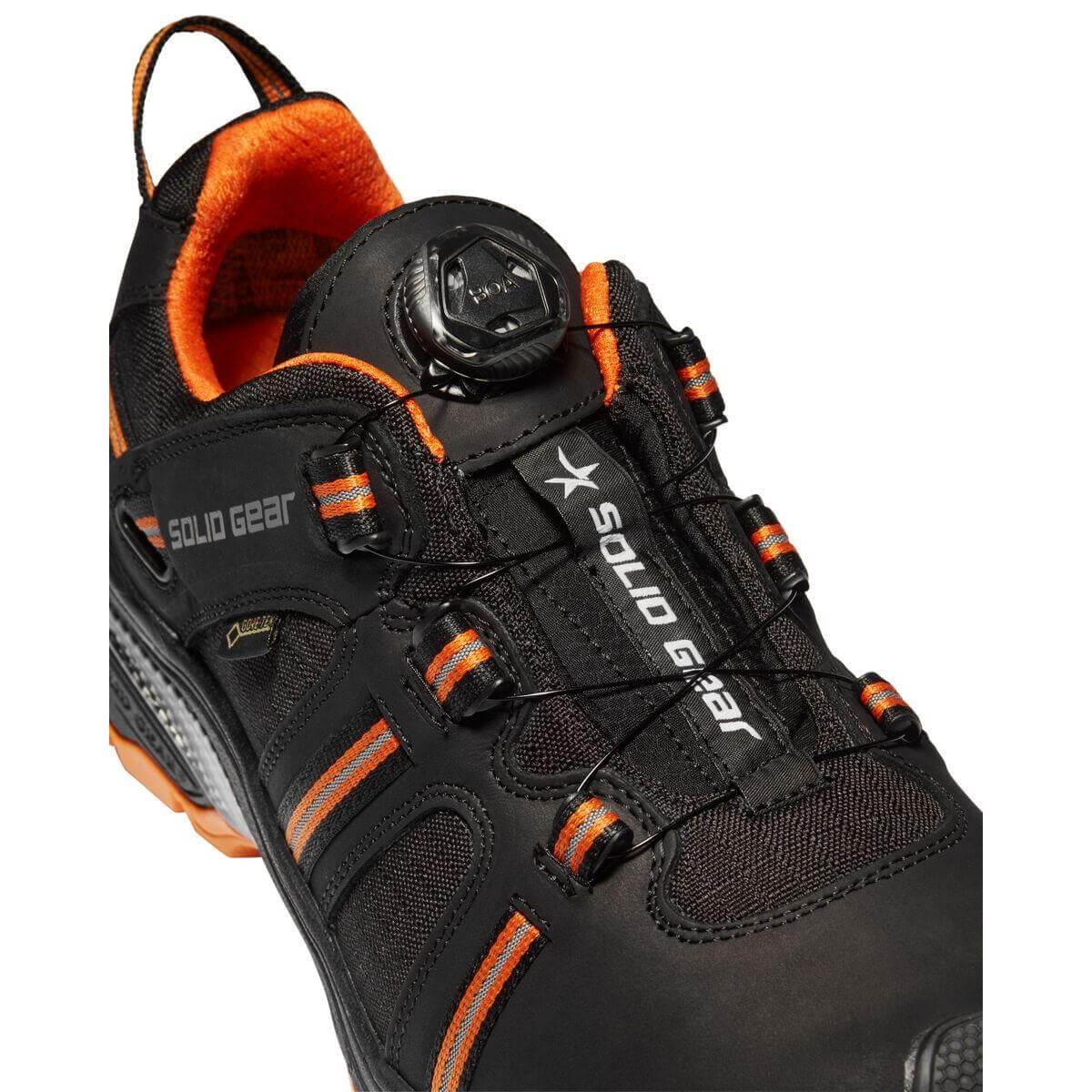 Solid Gear by Snickers 80006 Hydra GTX GORE TEX Waterproof BOA S3 Wide Fit Safety Trainer Shoes Black Orange 06 #colour_black-orange