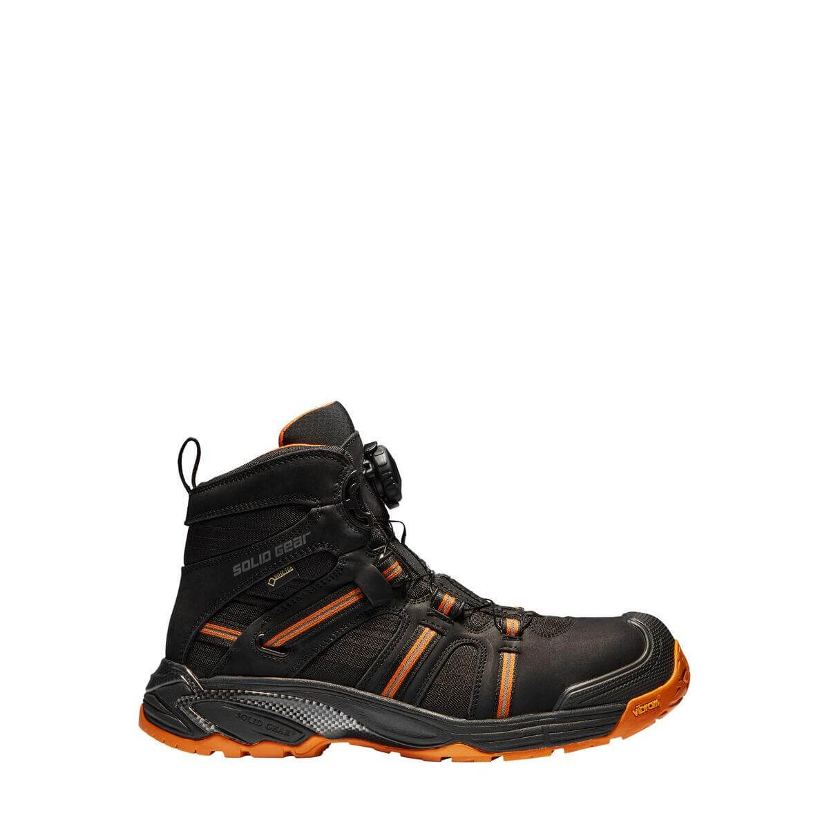 Solid Gear by Snickers 80007 Phoenix GTX GORE TEX Waterproof BOA S3 Wide Fit Safety Boots Black Orange 01 #colour_black-orange