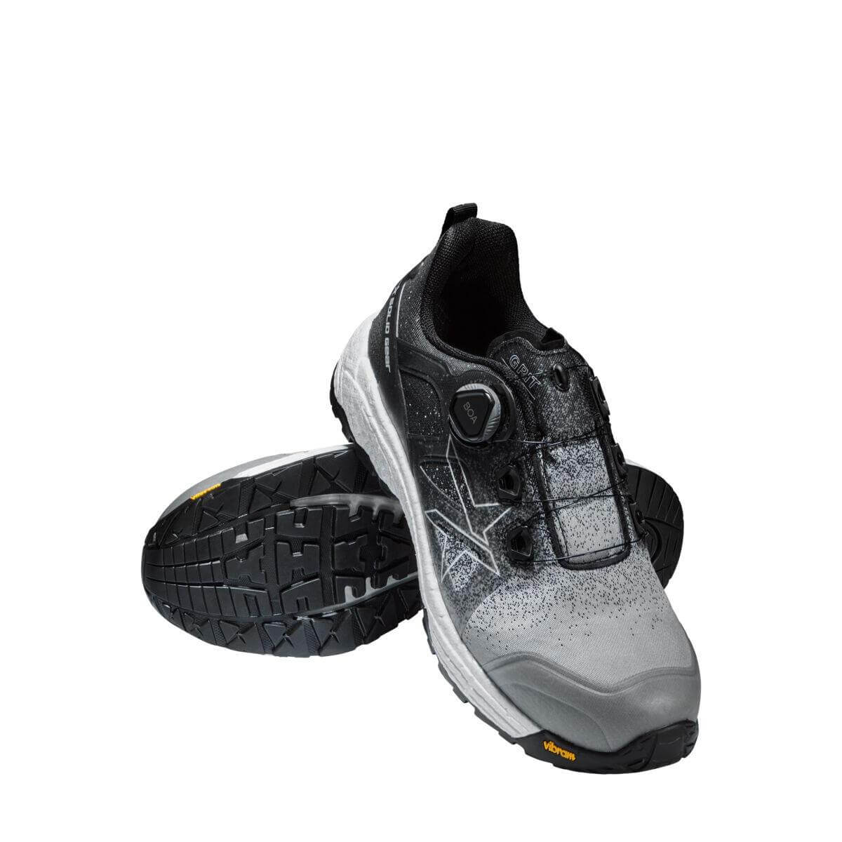 Solid Gear by Snickers 80010 Grit BOA S3 Wide Fit Composite Toe Safety Trainer Shoes Black Grey 05 #colour_black-grey