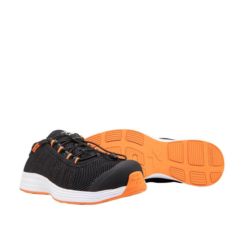 Solid Gear by Snickers 80122 Cloud 2.0 Super Lightweight Breathable Mesh S1 Composite Toe cap Safety Trainer Shoes Black Orange 5 #colour_black-orange