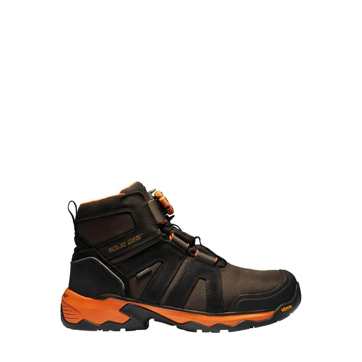 Solid Gear by Snickers 81002 Tigris GTX AG Mid Cut Wide Fit Gore Tex Waterproof S3 BOA Composite Toe Cap Safety Boots Black Orange 01 #colour_black-orange
