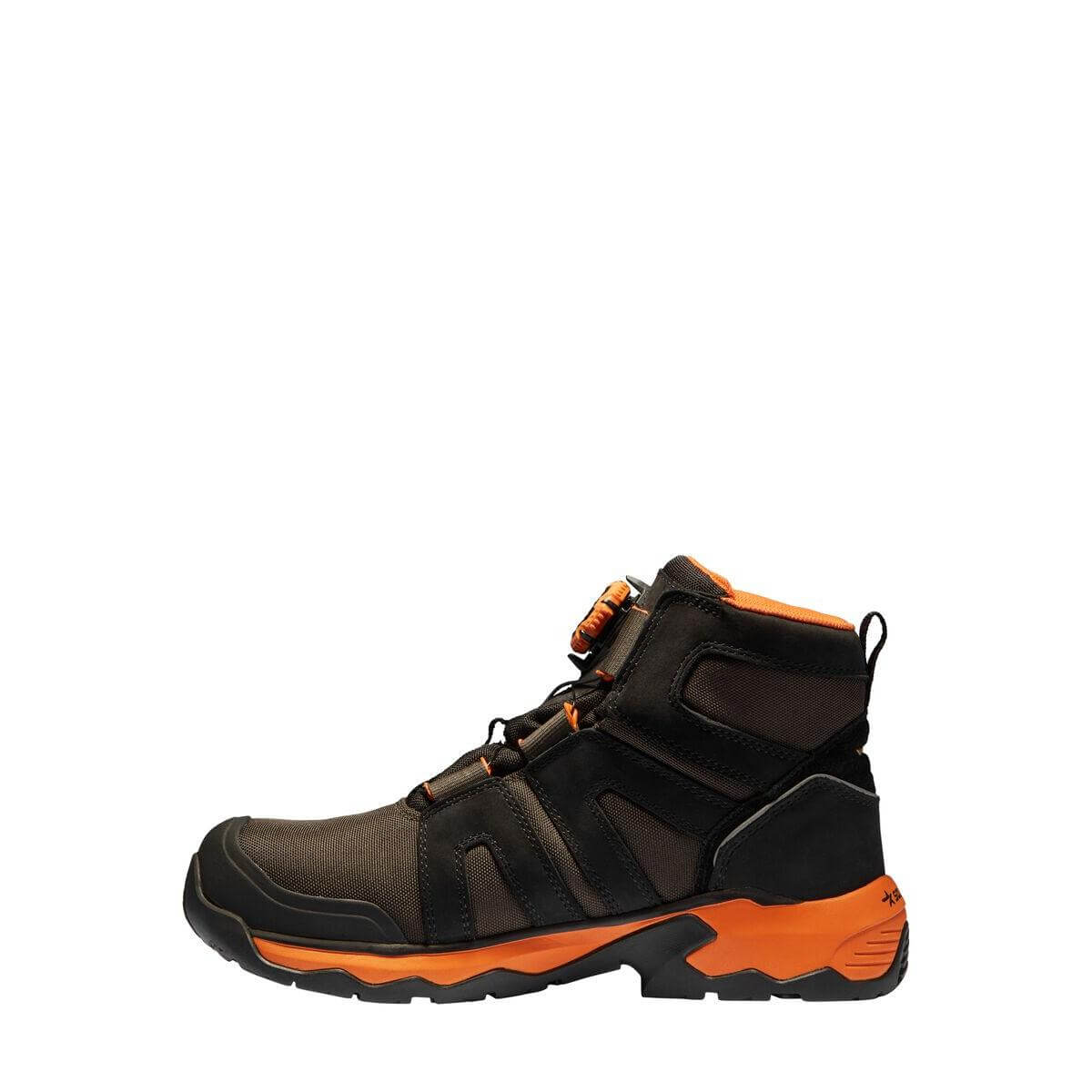 Solid Gear by Snickers 81002 Tigris GTX AG Mid Cut Wide Fit Gore Tex Waterproof S3 BOA Composite Toe Cap Safety Boots Black Orange 02 #colour_black-orange