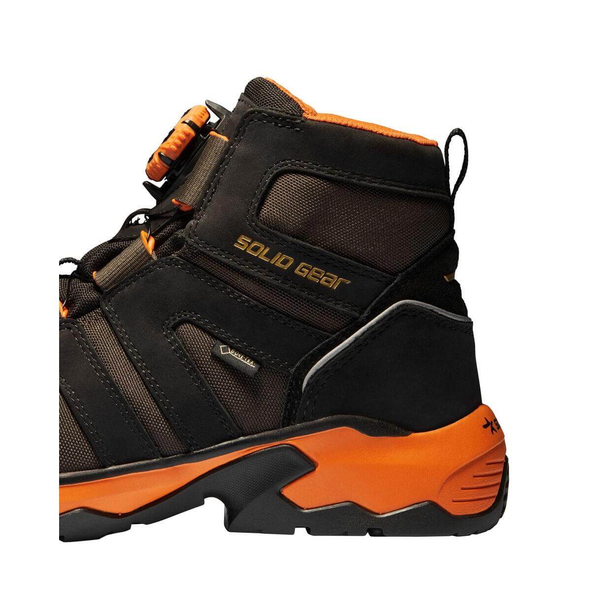 Solid Gear by Snickers 81002 Tigris GTX AG Mid Cut Wide Fit Gore Tex Waterproof S3 BOA Composite Toe Cap Safety Boots Black Orange 07 #colour_black-orange