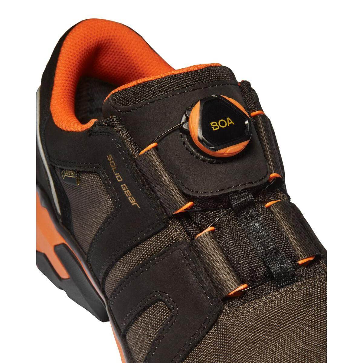 Solid Gear by Snickers 81003 Tigris GTX AG Low Gore Tex Waterproof S3 BOA Wide Fit Composite Toe Cap Safety Shoes Black Orange 06 #colour_black-orange