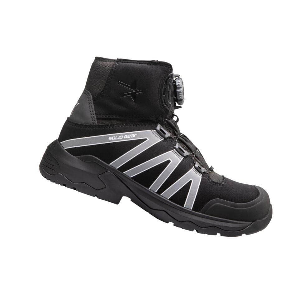 Solid Gear by Snickers 81006 Onyx Mid Cut Cordura Canvas Wide Fit S3 BOA Composite Safety Boots Black 1B #colour_black