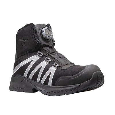 Solid Gear by Snickers 81006 Onyx Mid Cut Cordura Canvas Wide Fit S3 BOA Composite Safety Boots Black 6 #colour_black