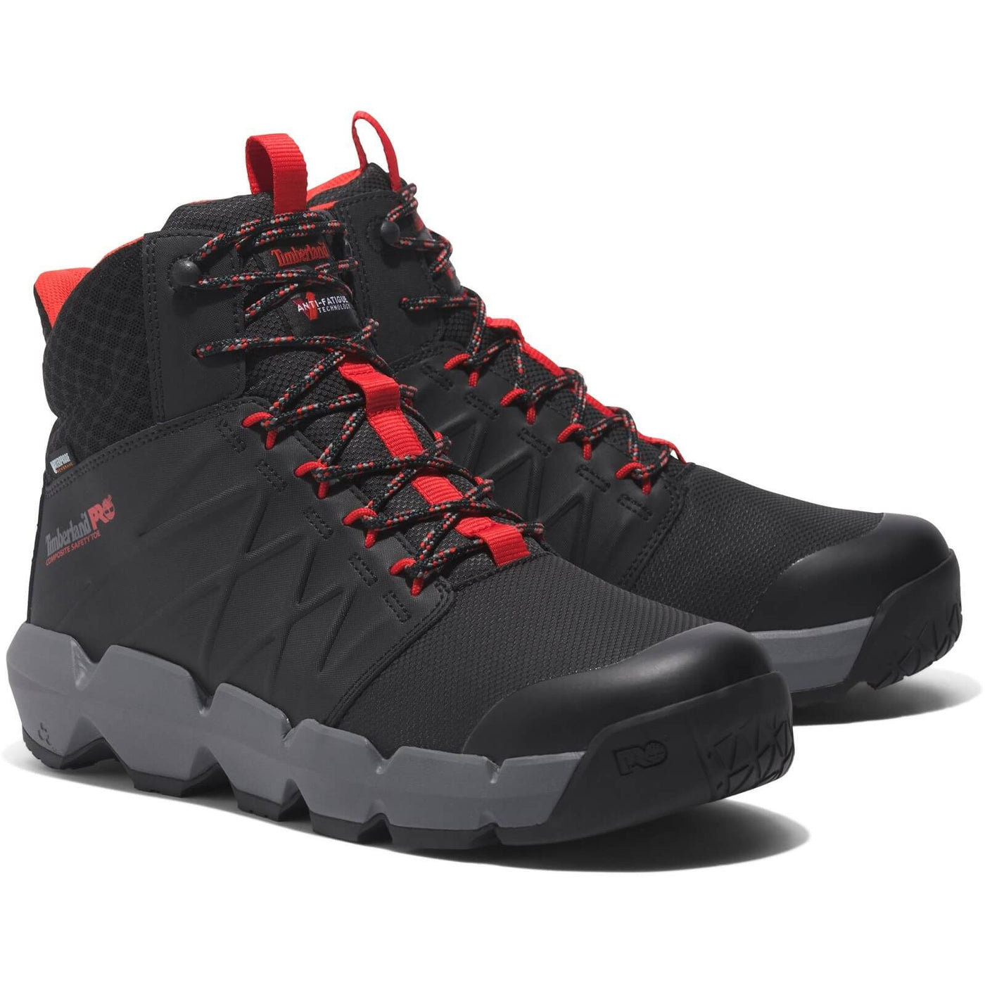 Timberland Pro Morphix 6 Inch Waterproof Composite S7L Hiker Safety Boots Black/Red 3#colour_black-red