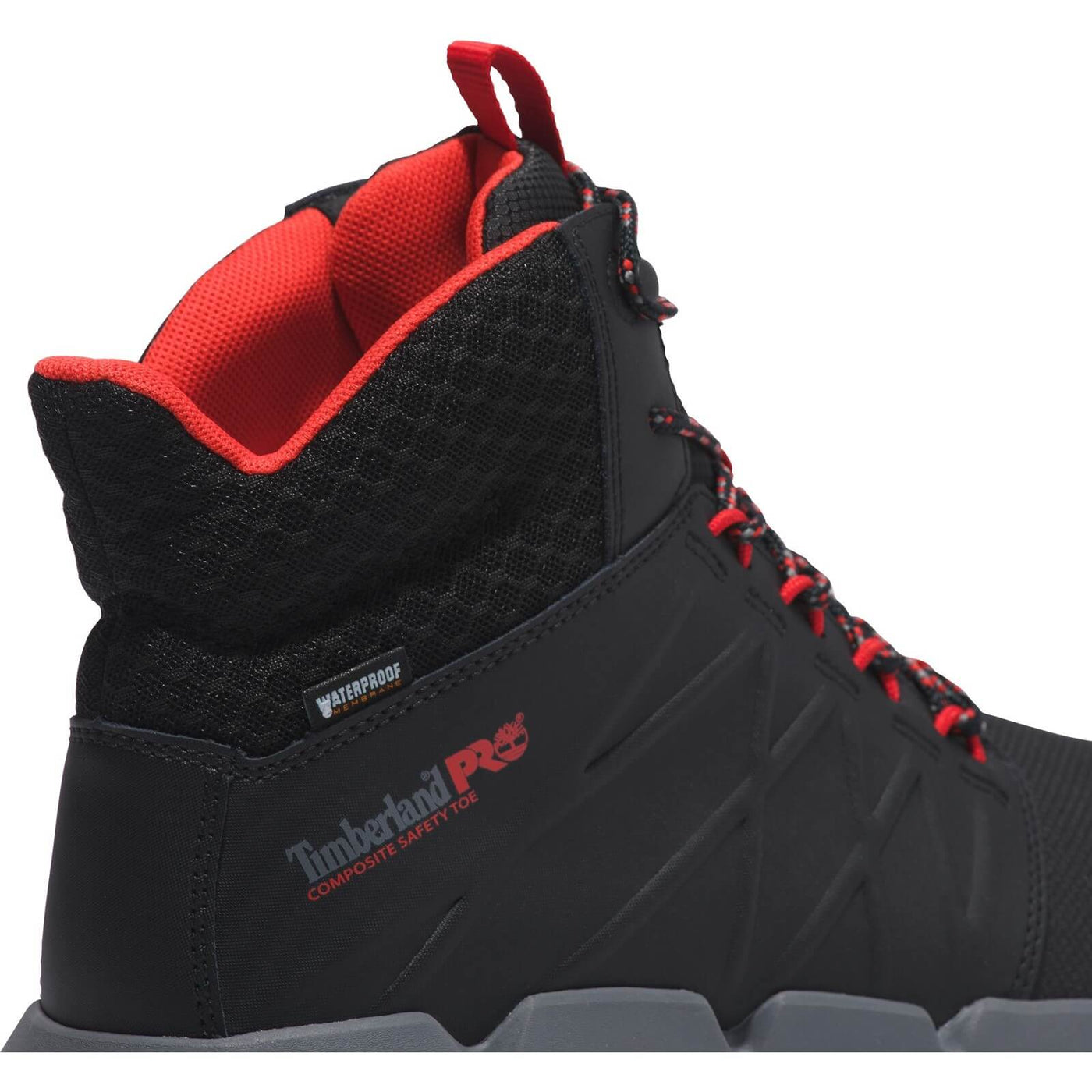 Timberland Pro Morphix 6 Inch Waterproof Composite S7L Hiker Safety Boots Black/Red 8#colour_black-red
