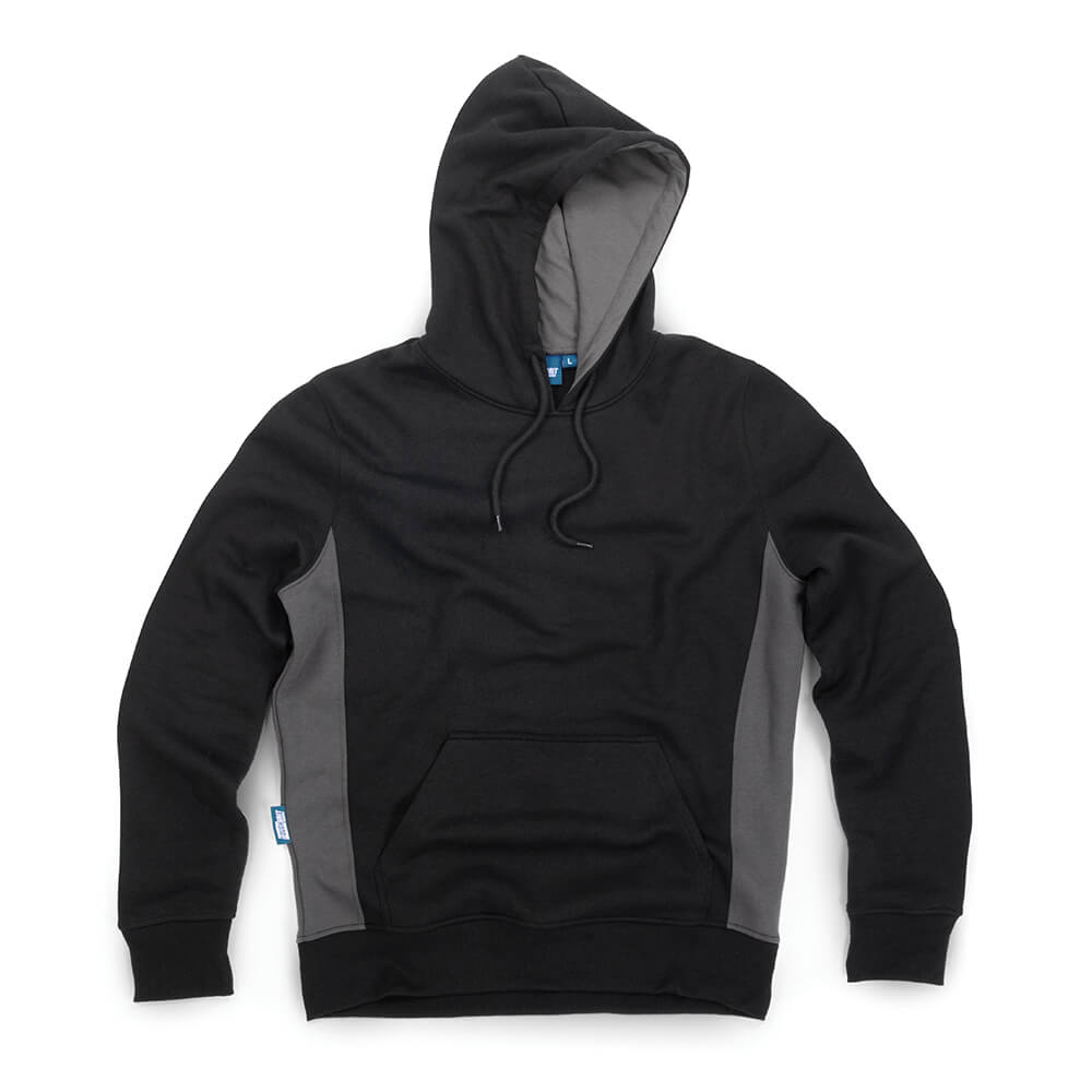 Tough Grit 2-Tone Kangaroo Pocket Hoodie Black/Charcoal 1#colour_black-charcoal