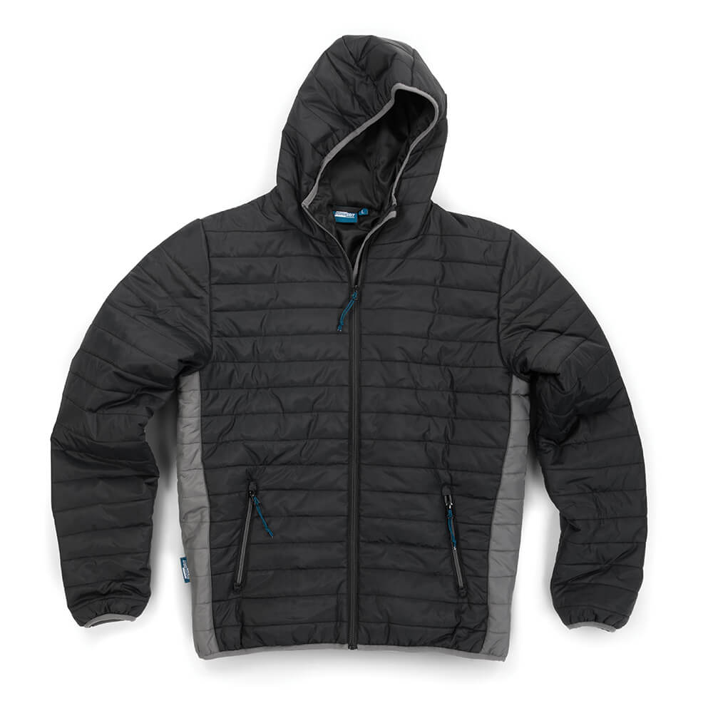 Tough Grit 2-Tone Ripstop Hooded Jacket Black/Charcoal 1#colour_black-charcoal