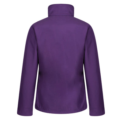 Regatta Professional Womens Octagon II Printable 3-Layer Membrane Softshell Jacket back #colour_majestic-purple-black