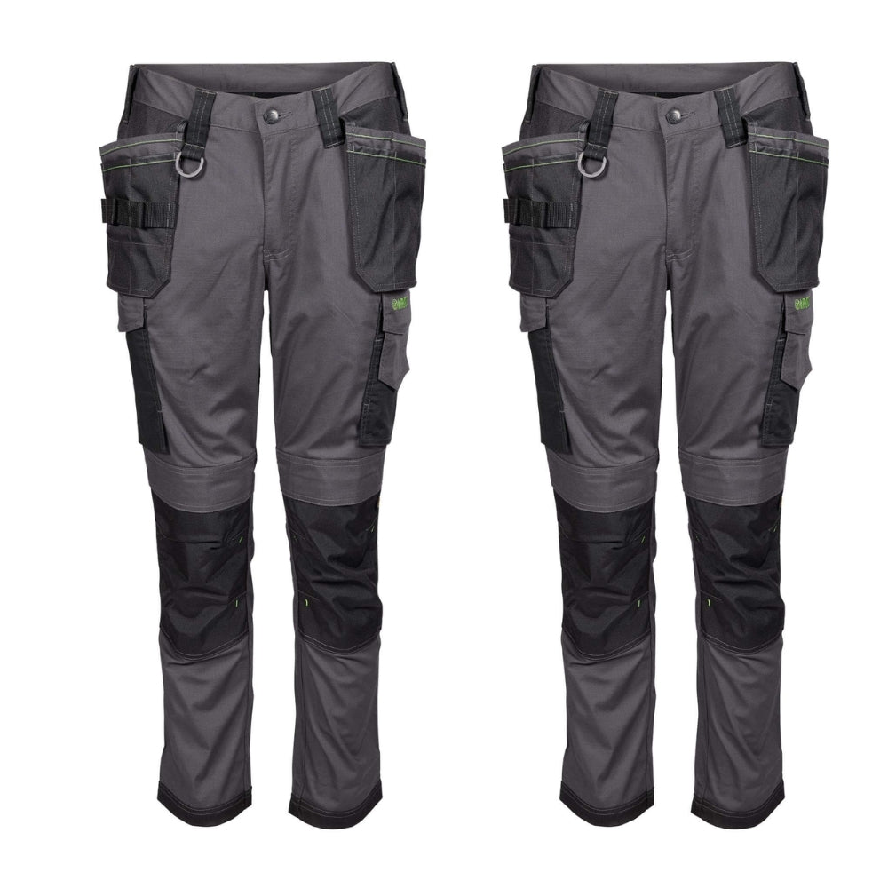 Apache Sudbury Lightweight Slim Fit Holster Pocket Stretch Trousers Twin Pack Deal Grey Black