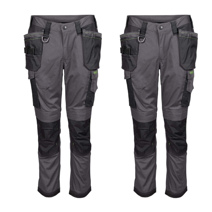 Apache Sudbury Lightweight Slim Fit Holster Pocket Stretch Trousers Twin Pack Deal Grey Black