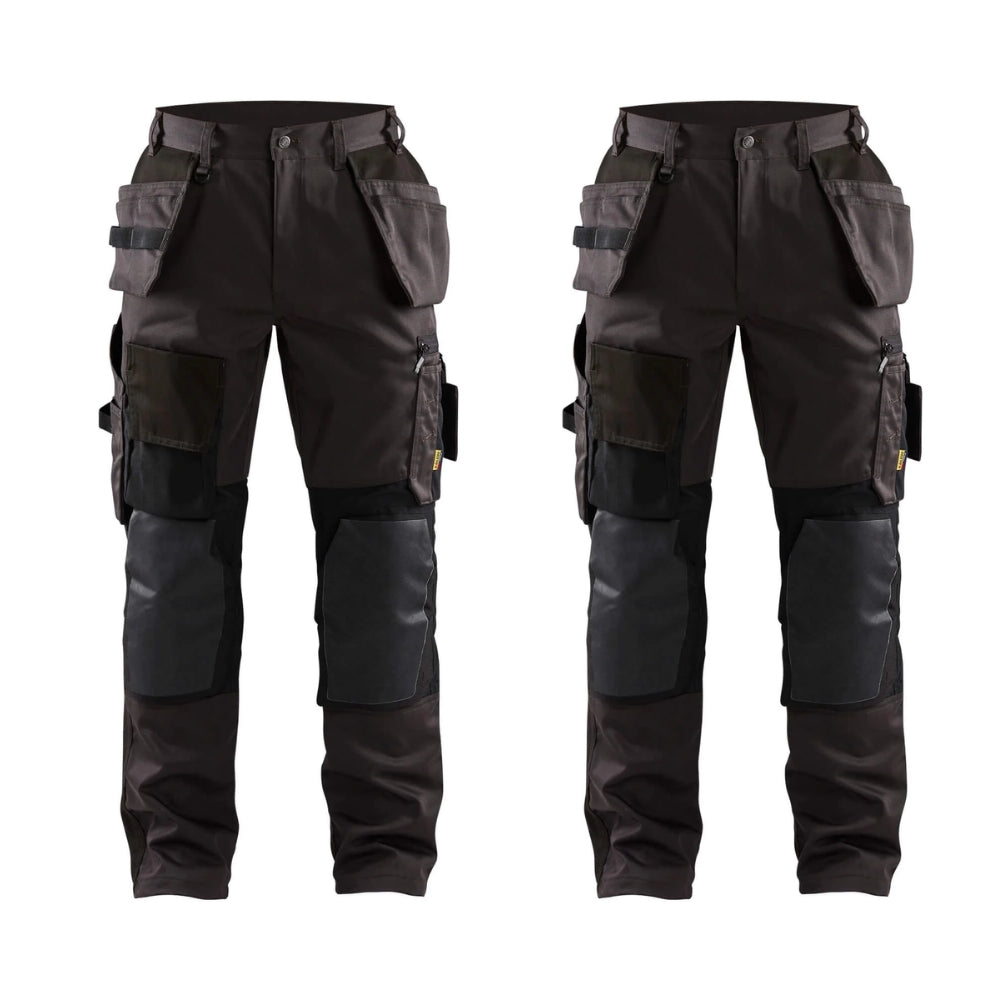 Blaklader 1554 Craftsman Stretch Trousers Mens 15541860 Twin Pack Deal Dark Grey Black
