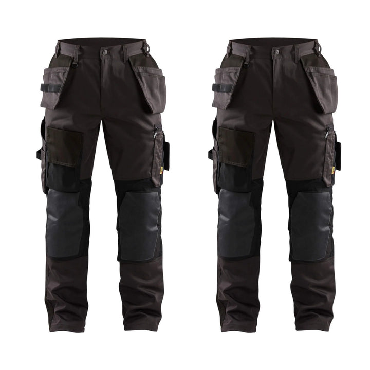 Blaklader 1554 Craftsman Stretch Trousers Mens 15541860 Twin Pack Deal Dark Grey Black
