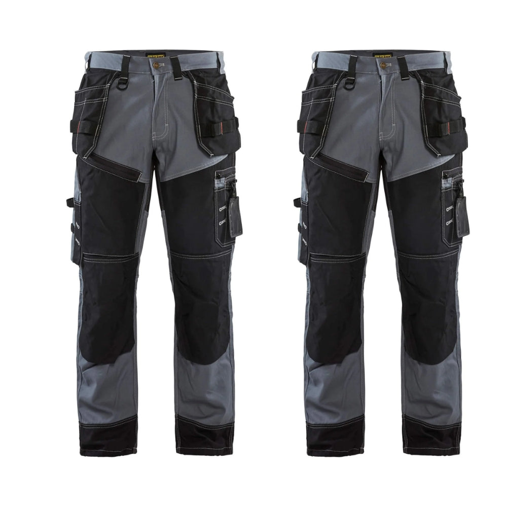 Blaklader X1500 Craftsman Trousers Cotton 1500 Mens 15001370 Twin Pack Deal Grey Black