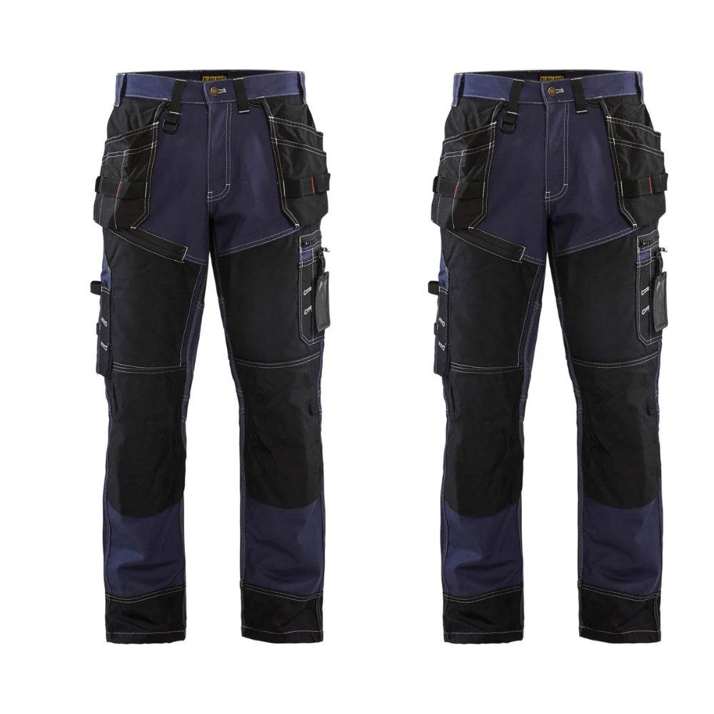 Blaklader X1500 Craftsman Trousers Cotton 1500 Mens 15001370 Twin Pack Deal Navy Blue Black