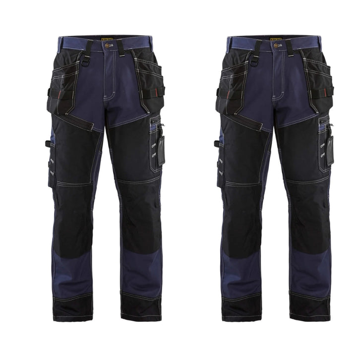 Blaklader X1500 Craftsman Trousers Cotton 1500 Mens 15001370 Twin Pack Deal Navy Blue Black
