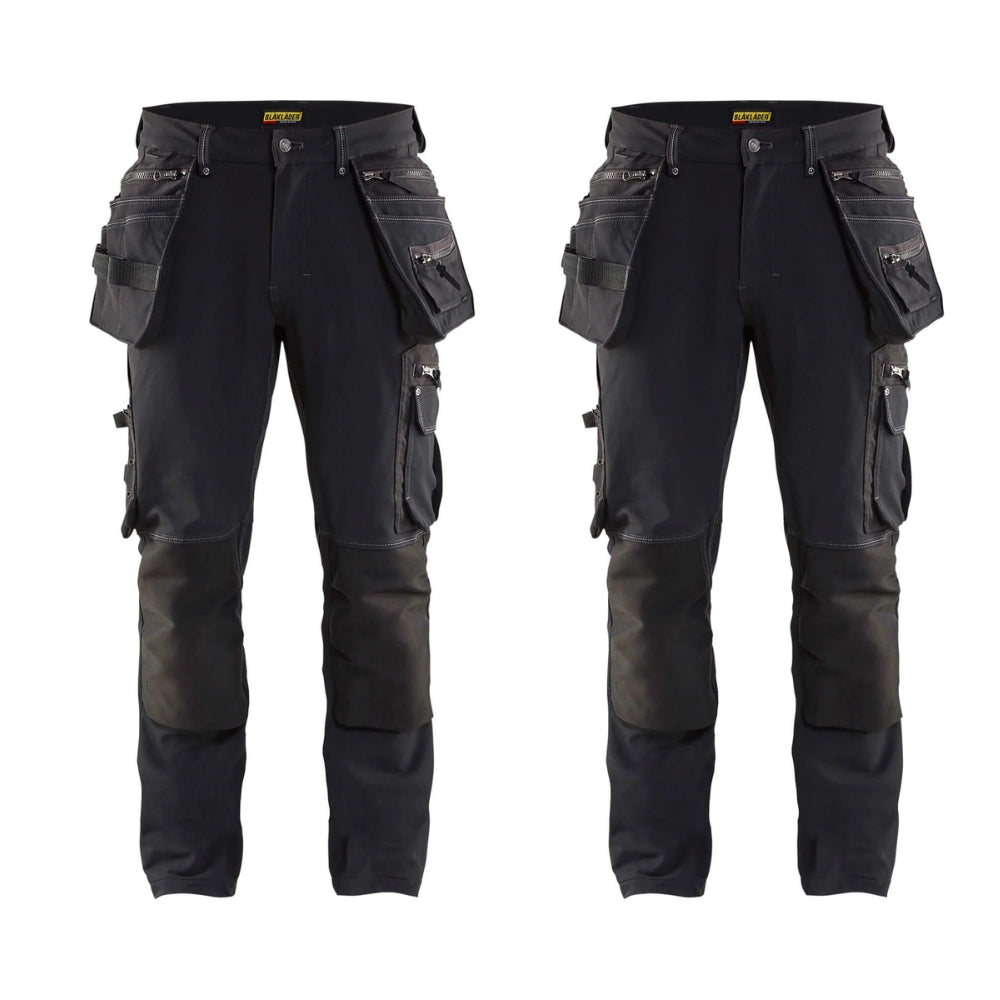 Blaklader X1900 4Waystretch Trousers 1998 Mens 19981644 Twin Pack Deal Black