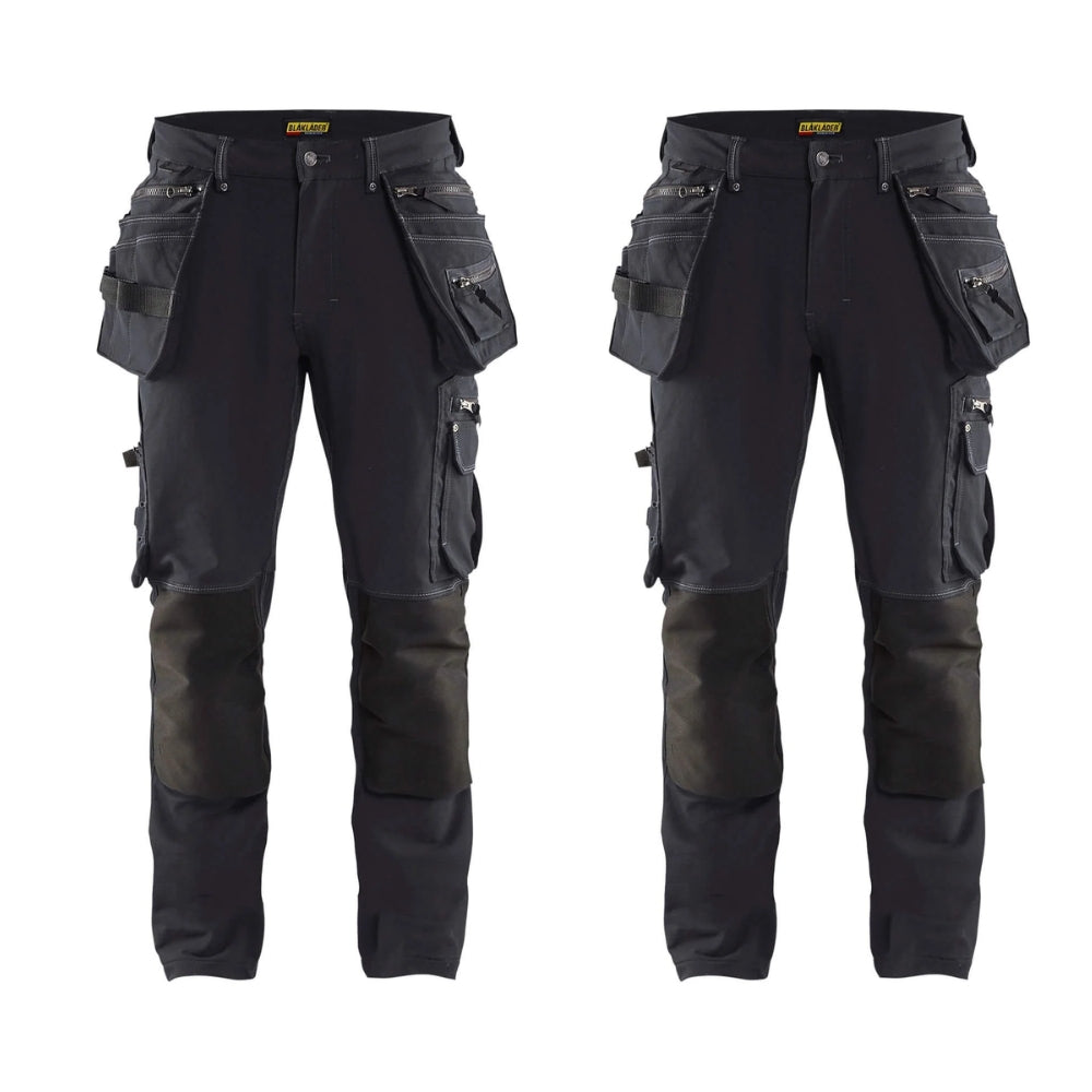 Blaklader X1900 4Waystretch Trousers 1998 Mens 19981644 Twin Pack Deal Dark Grey Black