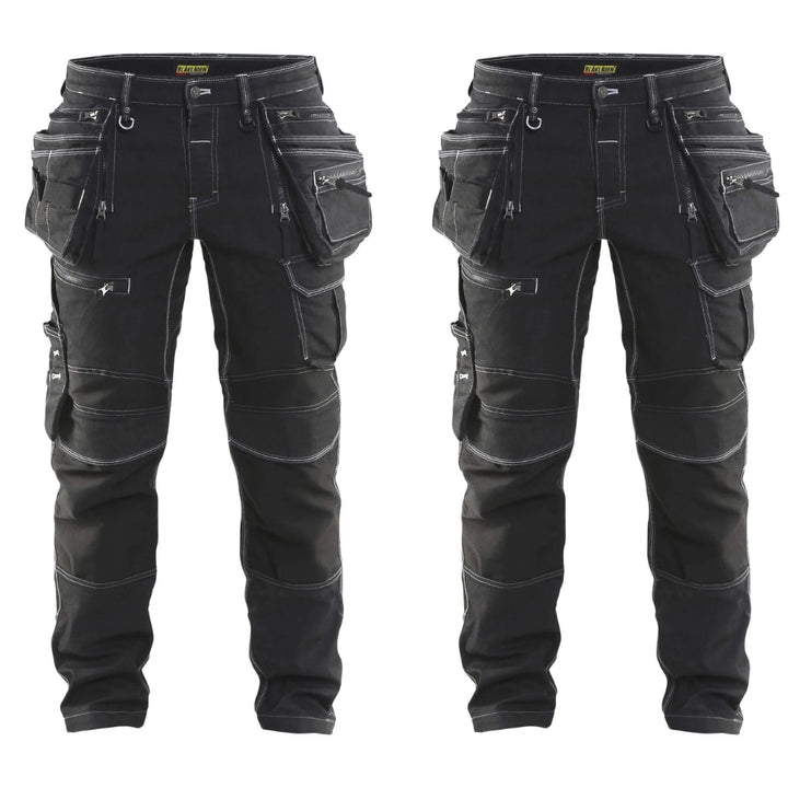 Blaklader X1900 Stretch Trousers 1990 Mens 19901141 Twin Pack Deal Black