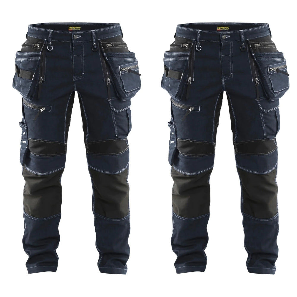 Blaklader X1900 Stretch Trousers 1990 Mens 19901141 Twin Pack Deal Navy Blue Black